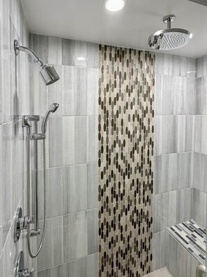 Bathtub, hair dryer, towels
