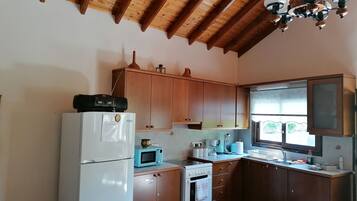 Fridge, microwave, oven, toaster