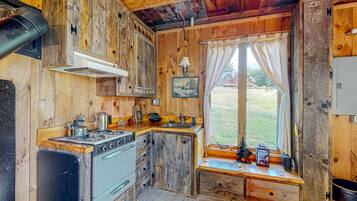 Fridge, oven, stovetop, cookware/dishes/utensils