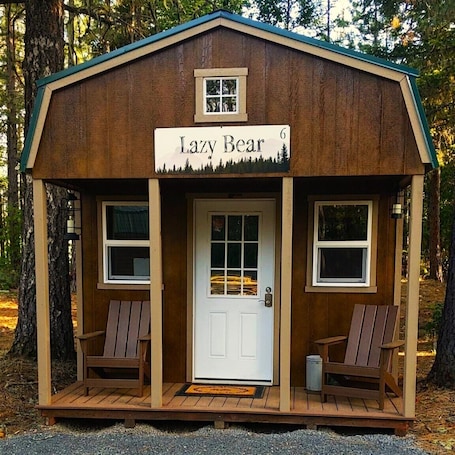 Exterior detail. Lazy Bear Cabin 6 - Restrooms and Showers are a short walk away.