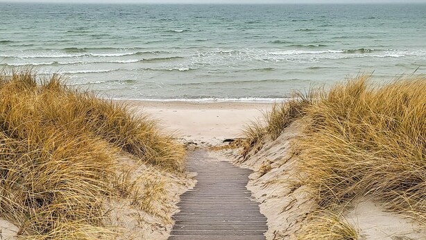 Nær stranden og fisking