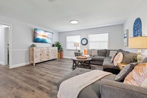 Smart TV, foosball, books