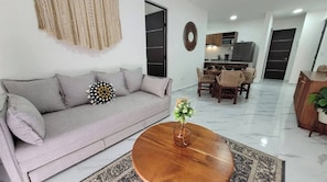 Apartment, 2 Bedrooms, Balcony, Garden View | Living area
