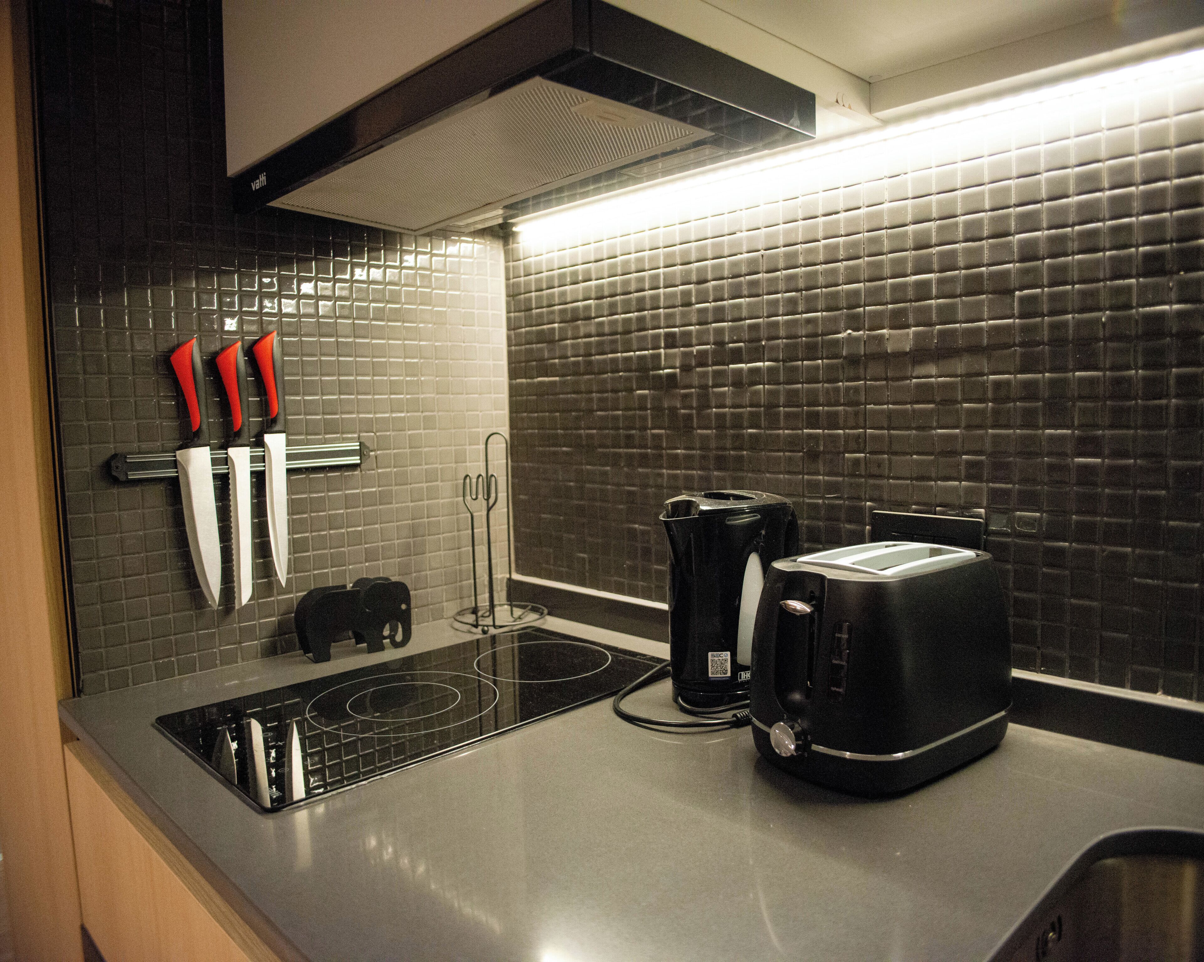 Traditional Apartment | Private kitchen | Full-size fridge, microwave, oven, electric kettle