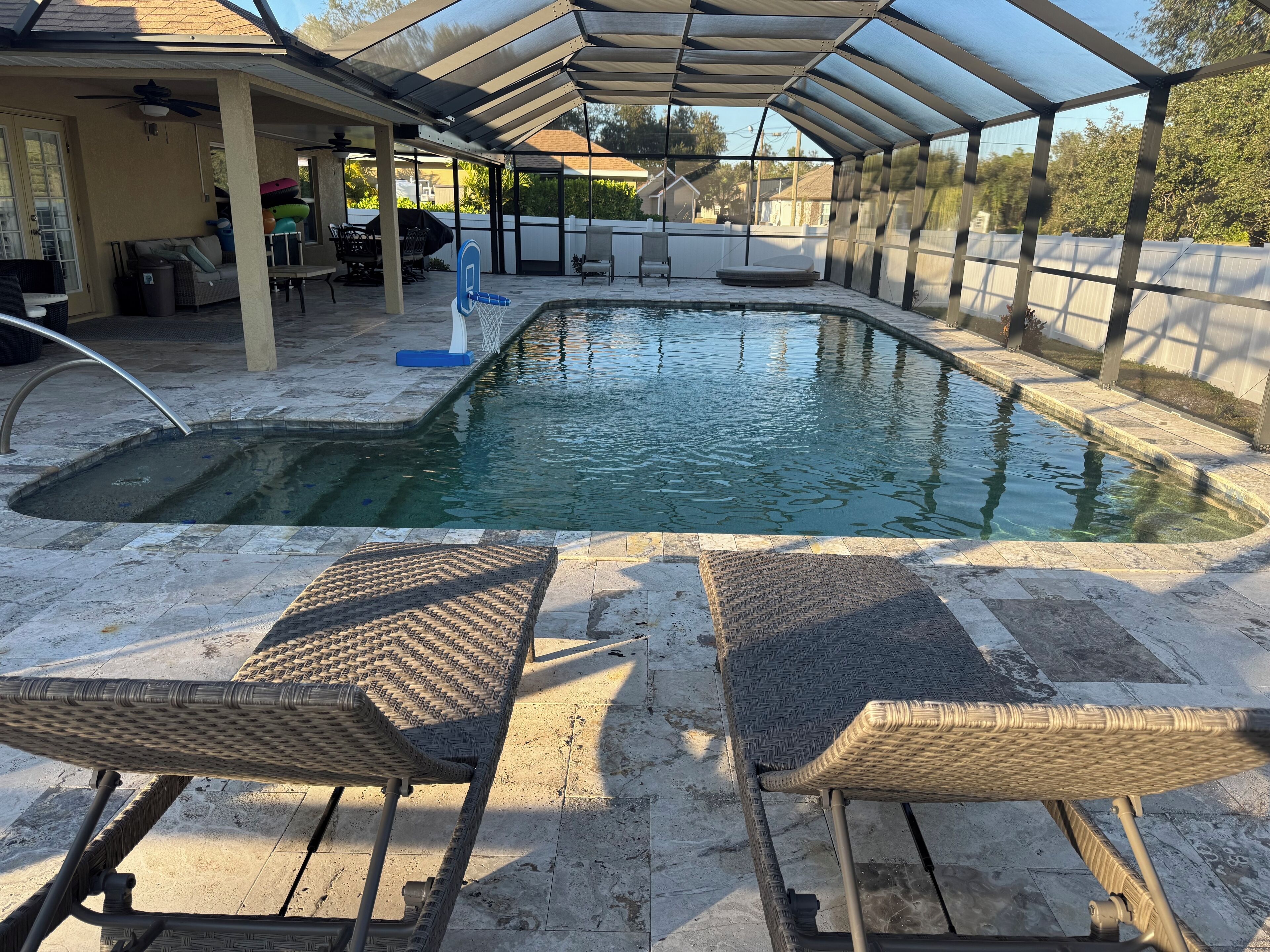 Piscine extérieure, piscine chauffée