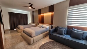 3 habitaciones, tabla de planchar con plancha, internet y ropa de cama 