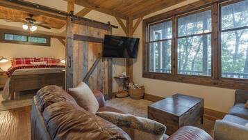 TV, fireplace, video games