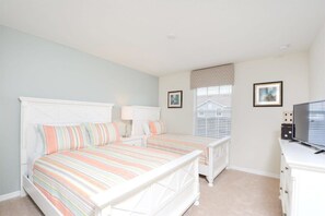 4 bedrooms, iron/ironing board, travel cot, WiFi