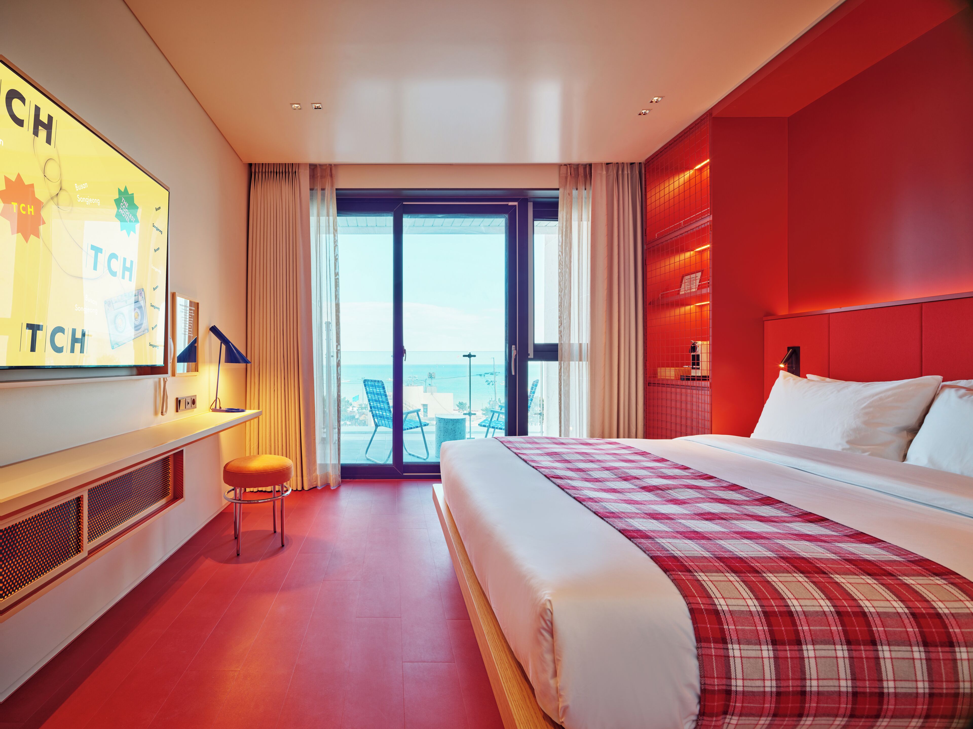 Oceanview senior room queen terrace | 高級寢具、羽絨被、獨特設計、遮光窗簾/窗簾