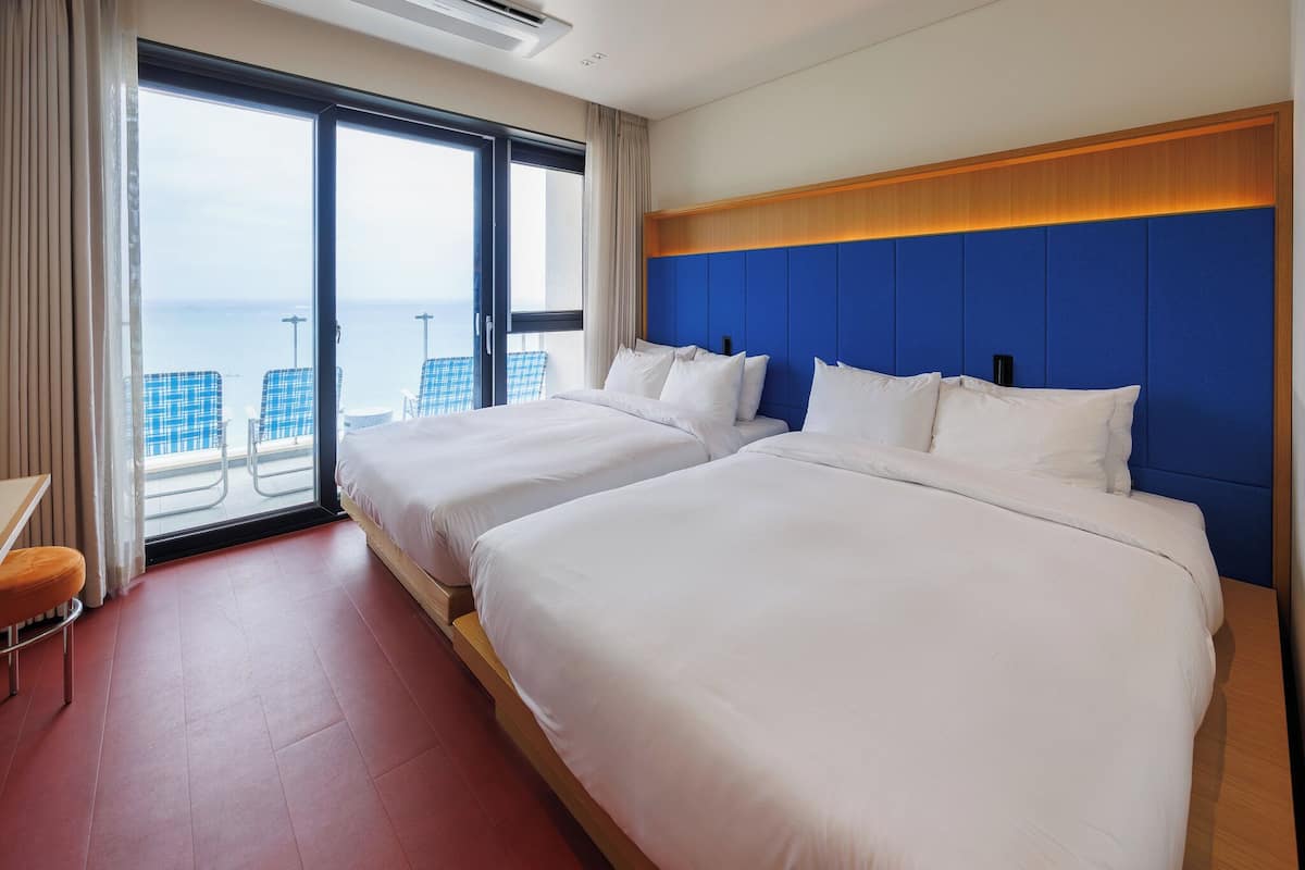 The Coolest Oceanview Deluxe Twin | 1 bedroom, premium bedding, down duvets, in-room safe