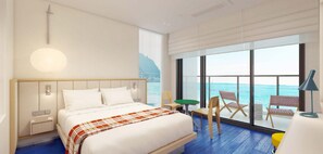 Oceanview superior queen terrace | เครื่องนอนระดับพรีเมียม, ผ้านวมขนเป็ด, ห้องพักตกแต่งอย่างมีเอกลักษณ์