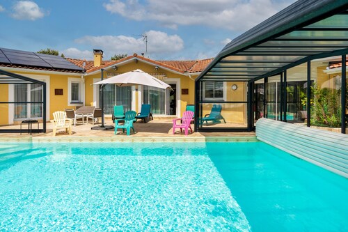 Grande villa familiale avec piscine chauffée privée, Landes