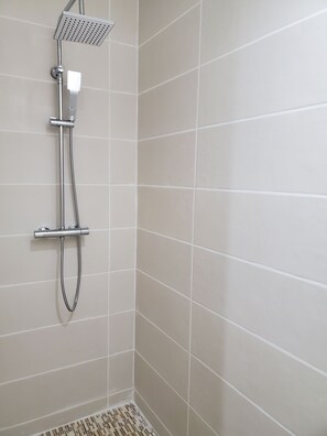 Douche, sèche-cheveux, savon