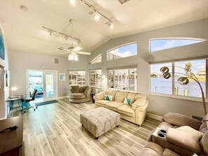 TV, DVD player, books