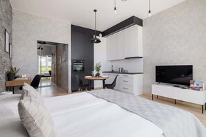 Iron/ironing board, WiFi, bed sheets - Modern Studio with Terrace | Private Parking in Garage (Kraków)