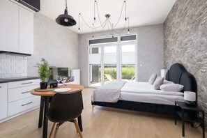 Iron/ironing board, WiFi, bed sheets - Modern Studio with Terrace | Private Parking in Garage (Kraków)
