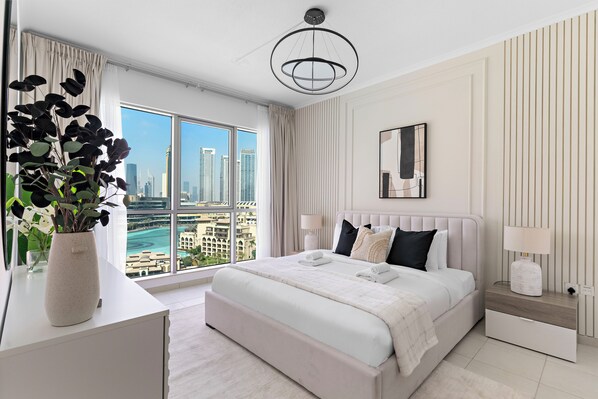 Leilighet – superior, balkong, bassengutsikt | Sengetøy i egyptisk bomull og sengetøy av topp kvalitet