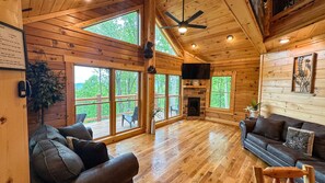 Smart TV, fireplace, video games, foosball