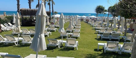 Private beach nearby, beach bar