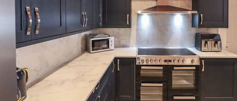 Fridge, dishwasher, electric kettle, toaster
