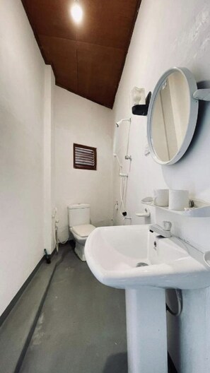 Habitación doble estándar | Baño | Secadora de cabello, bidet, toallas, jabón