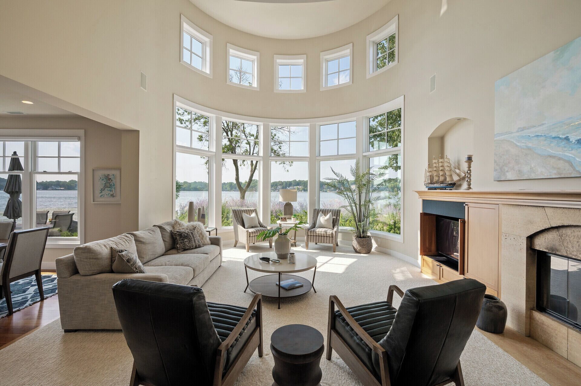 Smart TV, fireplace, ping pong, video library