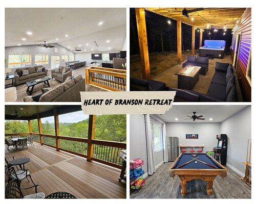 Heart of Branson Retreat / Hot Tub / Pool Table / Game Room / Fire Pit / Lvl2 EV