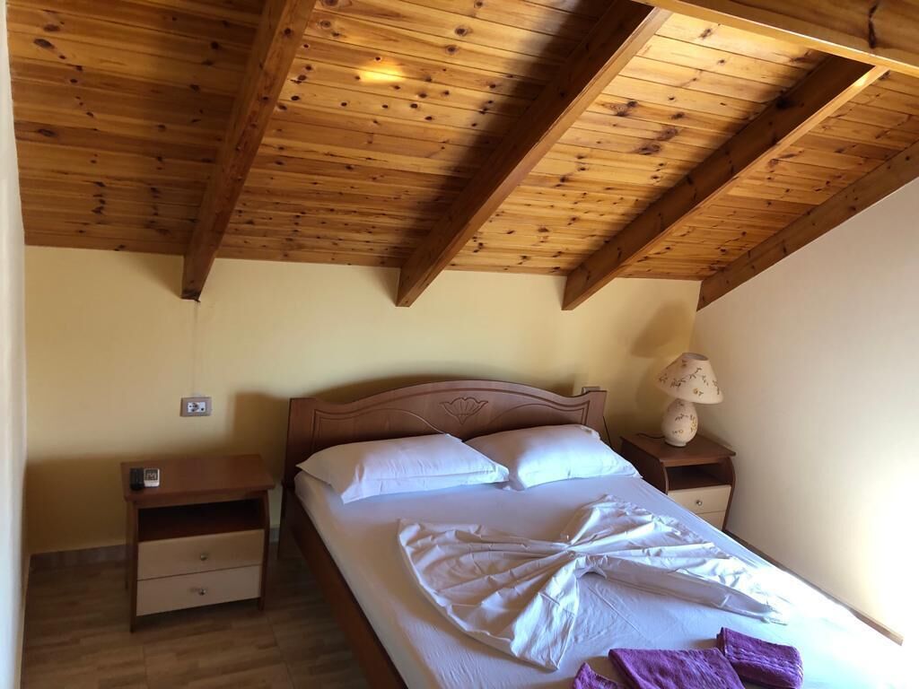 Desk, laptop workspace, blackout curtains, iron/ironing board