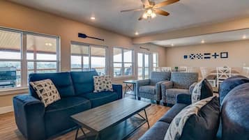 TV, fireplace, DVD player, offices