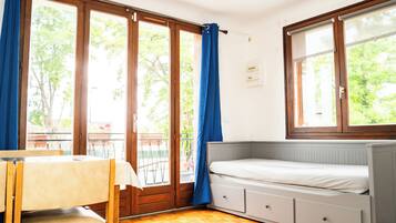 1 Schlafzimmer, BĂŒgeleisen/BĂŒgelbrett, Internetzugang, BettwĂ€sche