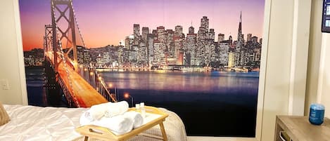 Basic Single Room, 1 Queen Bed, Shared Bathroom (Sunset ) | 1 bedroom, hypo-allergenic bedding, individually decorated