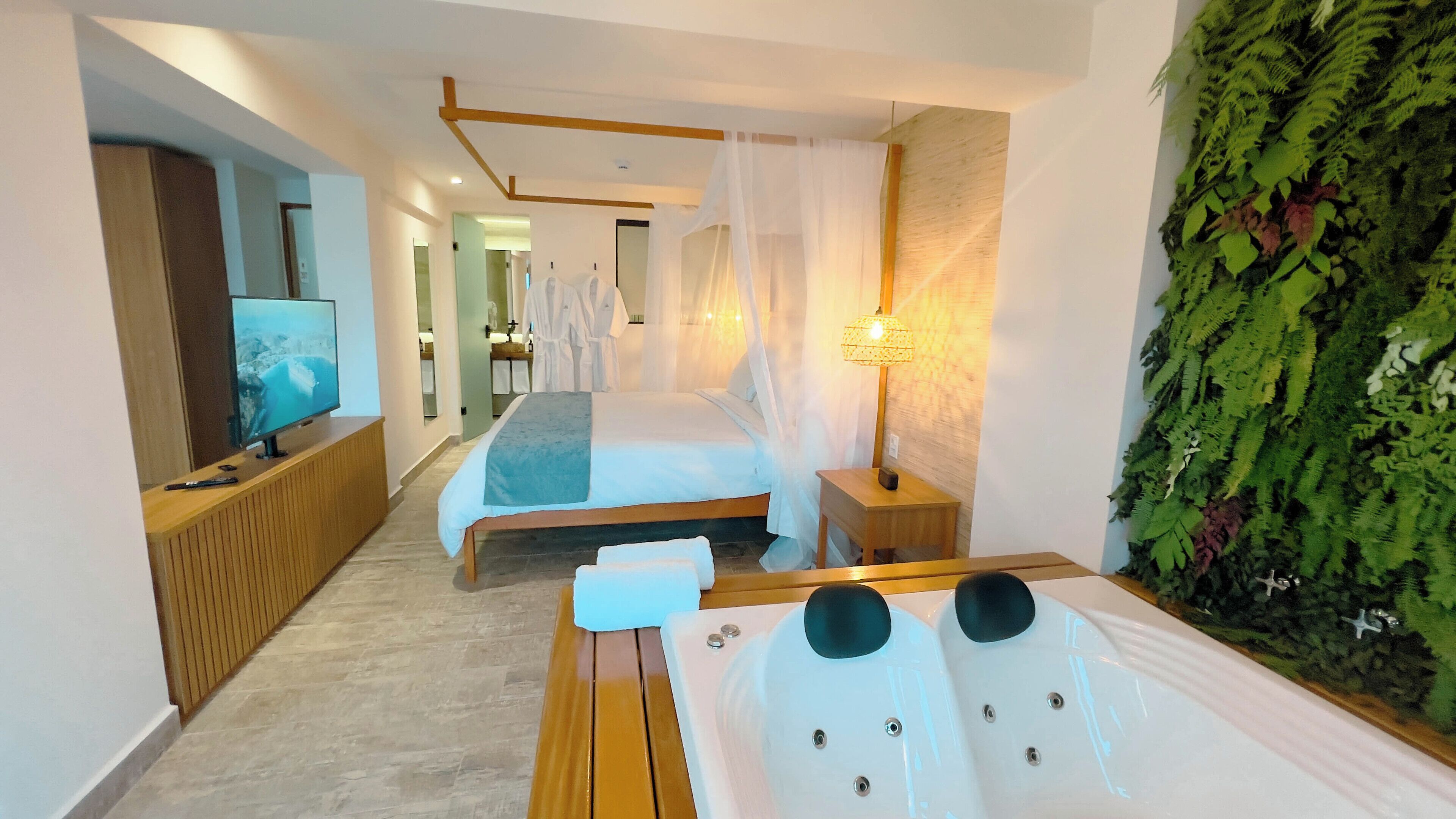 Suíte luxo, 1 cama King, de frente para o mar | Roupas de cama antialérgicas, cofres nos quartos