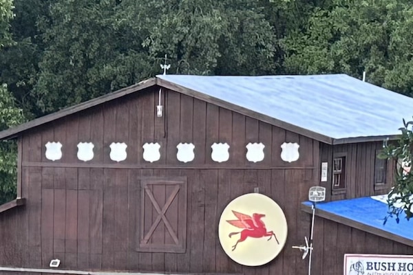 Aerial view of barn