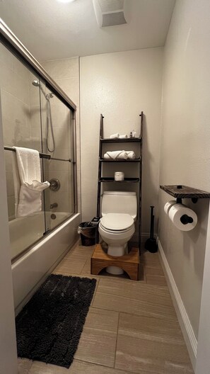 Haartrockner, Bidet, Handtücher, Seife