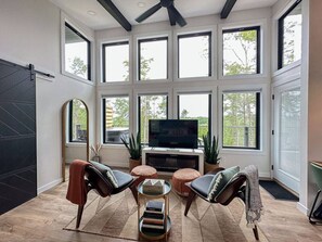 Televisor, llar de foc i llibres 