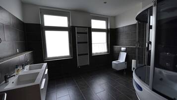 Dusche, Haartrockner, Handtücher