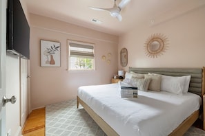 2 bedrooms, iron/ironing board, travel crib, WiFi