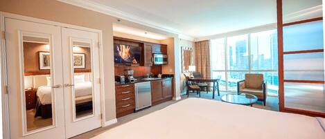 2 bedrooms, desk, iron/ironing board, travel crib