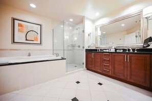 Bathtub, hair dryer, towels