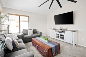 Smart TV, fireplace - 4-Bedroom Peoria Retreat with Heated Pool & Spa (Peoria)