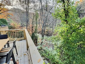 Outdoor dining - On the New River-Pets welcome-Hot tub-Fire pit (Blowing Rock)