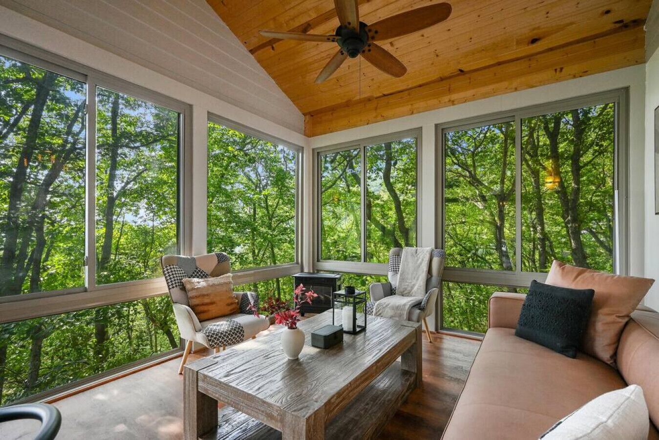 TV, fireplace, foosball