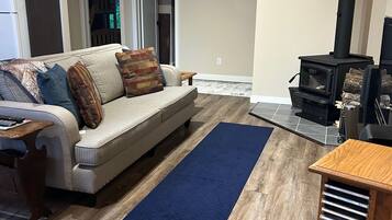 TV, DVD player, music library, video library