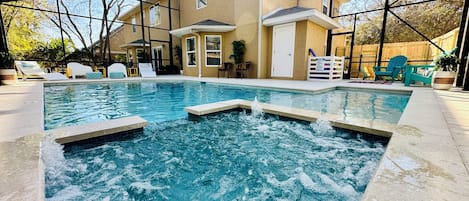 Outdoor pool, a heated pool