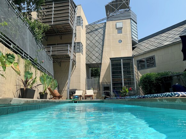 Outdoor pool - The Architect's Modern Castle- Heated Pool w/Expansive Private Patio/KU Adjacent (Lawrence)