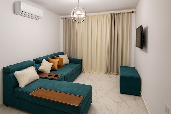 Chalet, 1 Bedroom, Accessible, Smoking | Living room - Luxury Seaside Stay Your Dream Vacation Awaits! (Al-Manasrah)