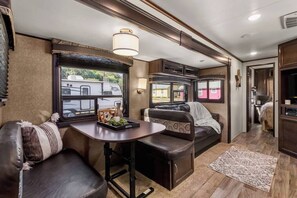 TV, offices - Spacious RV providing Guadalupe River Access + Sleeps 7 & Pet Friendly (New Braunfels)