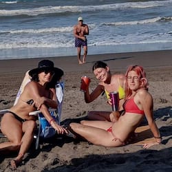En la playa
