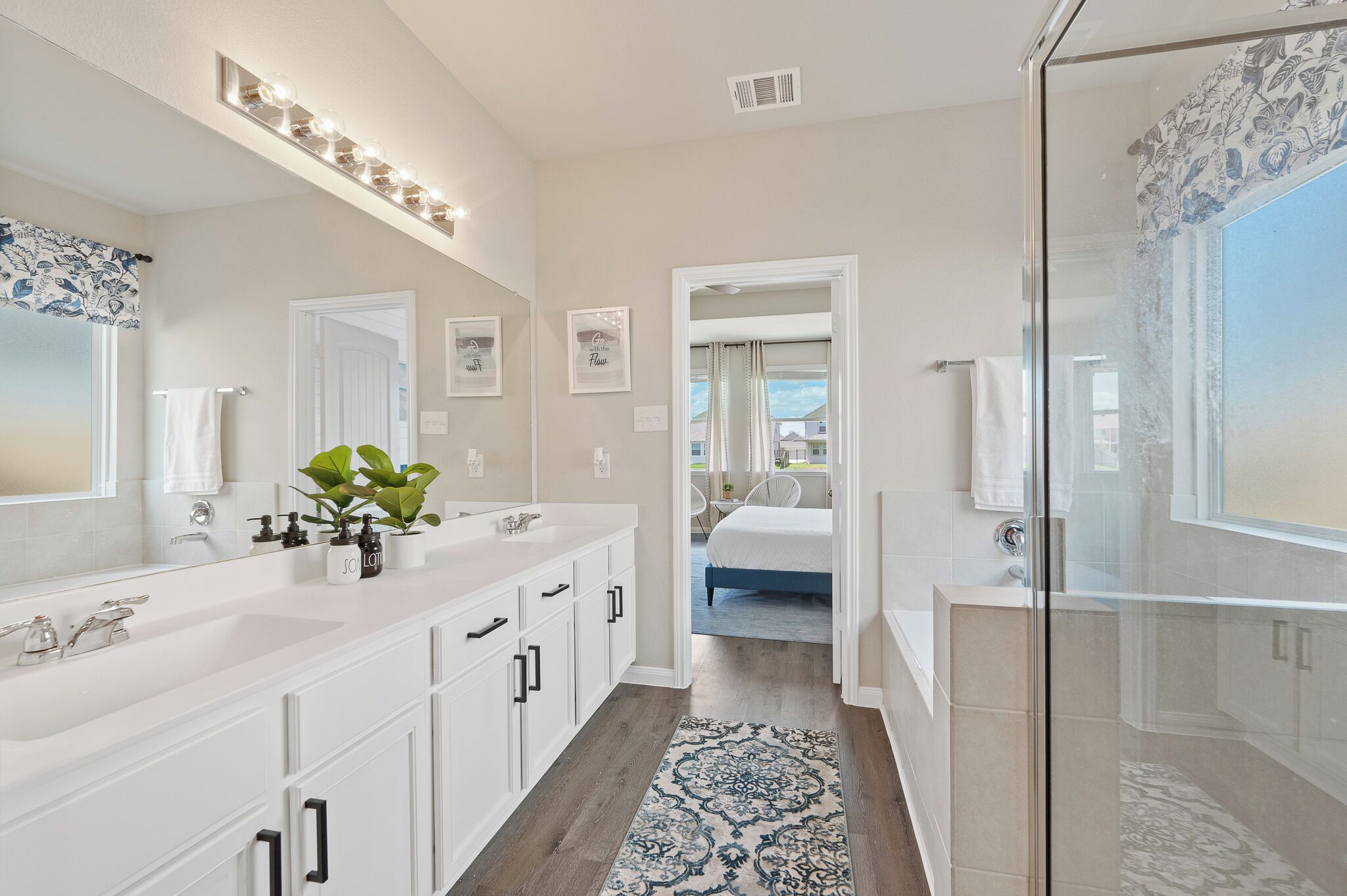 Shower, hair dryer, towels, toilet paper