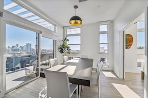 Dining - The Penthouse | Panoramic Views + Garage + EV | 3BR LoHi | Dog-Friendly (Denver)